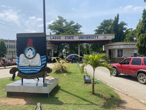 Main gate of Lagos State University, Ojo.